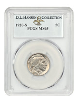 1920-S 5C Pcgs MS65 Ex: D.L. Hansen - £12,474.96 GBP