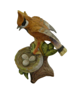 Bird Figurine on Branch Tree Green Leaves Nest and Eggs Brown Unbranded ... - £12.90 GBP