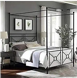 Crosley Furniture Montgomery Metal Canopy Bed, Queen, Black - $530.99