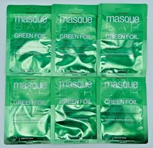 6x masque BAR Green Foil Metallic Peel Off Mask Illuminating Soothing Nourishing - £9.58 GBP