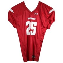 Wisconsin Badgers Football Jersey #25 Mens Size L Large Red Under Armour - £22.05 GBP