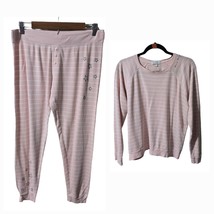 Pj Salvage Medium Pink Stars  &amp; Stripes Thermal Pajama Loungewear Set - £22.34 GBP