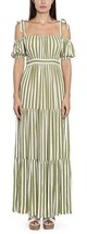 Michael Michael Kors Women&#39;s Striped Cold-Shoulder Maxi Dress (XS, Light... - $53.46