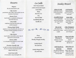 La Caille Menu Little Wasatch Blvd Cottonwood Canyon Utah 2007 - $17.82