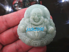 FREE SHIPPING Natural Pea green  jade Happy /  happiness /  Compassion buddha ch - £21.52 GBP