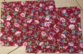 Pottery Barn Teen Pink Floral Quilted Pillow Sham Pair of Two 20 x 26 - £17.18 GBP