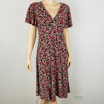 Chaps Artsy Small Circle Dot Print Dress Fit &amp; Flare Swing Dress Women&#39;s M - £27.66 GBP