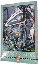 Harley Davidson Poster -- &quot;Live to Ride&quot; - $28.99