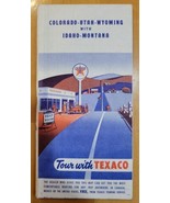 VINTAGE 1951 TEXACO TOURING MAP - COLORADO-UTAH-WYOMING with IDAHO-MONTANA - £11.14 GBP