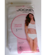3 Jockey Elance Breathe Comfort Hipsters Size 8 White Style 1540/100 - $18.79