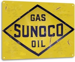 Sunoco Gas Oil Garage Shop Auto Motor Retro Ad Logo Wall Decor Metal Tin Sign - £9.55 GBP