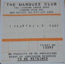 Tigertailz Ticket Stub Marquee Club London UK Welsh Glam Rock Charing Cr... - £6.86 GBP