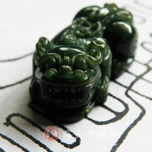 Free Shipping - Hand carved  Natural Green jade  Pi Yao  Amulet charm Pendant ,  - £15.73 GBP