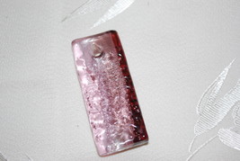 Pink Glass Pendant - Rectangle - $2.50