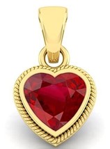 Colgante/medallón de plata con forma de corazón de Manik de rubí natural de... - $50.34