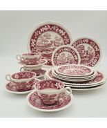 Spode England Pink Tower Dinnerware Set 20-Pc  Lk-N  Made In England 192... - $395.99