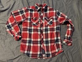 Company 81 Women’s Large Red Plaid Flannel Button Shirt 100% Cotton Casual - €10,26 EUR