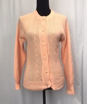 Amoureuse Peach Knitted Sweater Size L button Up - £13.22 GBP