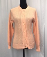 Amoureuse Peach Knitted Sweater Size L button Up - $22.68 CAD