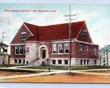 Public Library Building Street View Mt Pleasant Iowa IA 1911 DB Postcard... - £3.85 GBP