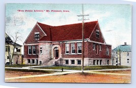 Public Library Building Street View Mt Pleasant Iowa IA 1911 DB Postcard P12 - £3.83 GBP