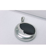 MOON MAN Vintage PENDANT with Black ONYX and DIAMOND Eye in STERLING Sil... - £49.16 GBP