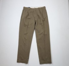 Vtg 90s Ralph Lauren Mens 36x32 Faded Pleated Wide Leg Chino Pants Drab ... - £48.29 GBP