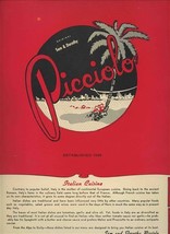 Sam &amp; Dorothy Picciolo Menu Collins Avenue Miami Beach Florida 1950&#39;s - £69.63 GBP