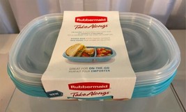Rubbermaid Take Along&#39;s Split Sandwich Food Storage Containers 3.7 Cup 3 Pack - £5.89 GBP