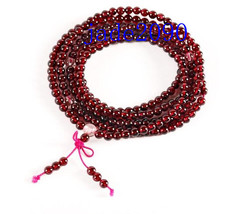 Free Shipping - Tibetan Buddhism Natural Red Garnet meditation yoga 216 Beads Pr - £47.39 GBP