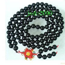 Free Shipping - Tibetan Buddhism  Natural black jade 108 Prayer Beads meditation - £28.15 GBP