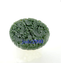 Free Shipping - AAA Green  jade Good luck Hand- carved Natural green Dragon and  - £15.72 GBP