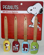 Peanuts SNOOPY 4pk Silicone Mini Spatula Set 9” Long JOE COOL New Colorful - £11.05 GBP