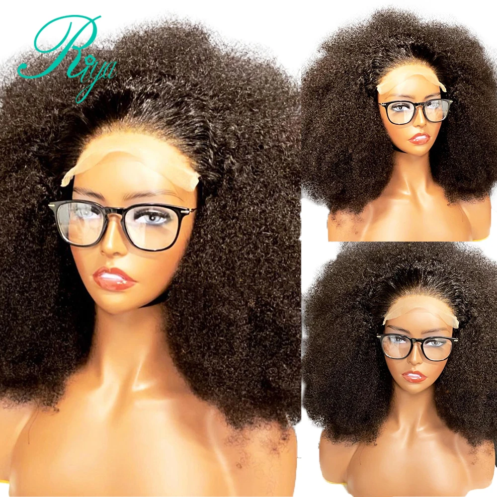 Pixie Short Bob Cut Afro Kinky Curly Invisible Lace Front Human Hair Wigs For - £64.88 GBP+