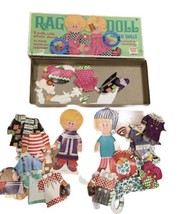 Vintage Whitman Rag Doll Paper Dolls Outfits Boy &amp; Girl 1969 Set With Box - £10.37 GBP