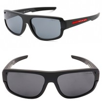 Prada 03W Linea Rossa Impavid Sport Sunglasses Black Pilot Wrap Unisex PS03WSF - £233.45 GBP