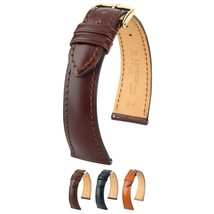 Hirsch Siena Leather Watch Strap - Brown - L - 18mm / 16mm - Shiny Silver Buckle - £124.50 GBP