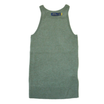 NWT Polo Ralph Lauren Knit Tank Sweater in Green Gray Washable Cashmere Top XS - $63.36