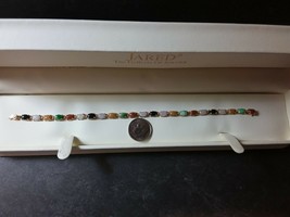 EUC Vintage 14K Yellow Gold Multi-Color JADE Bracelet - £319.41 GBP