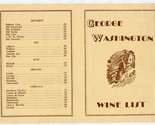 George Washington Hotel Wine Lists Ocean City Maryland 1950&#39;s - $21.78
