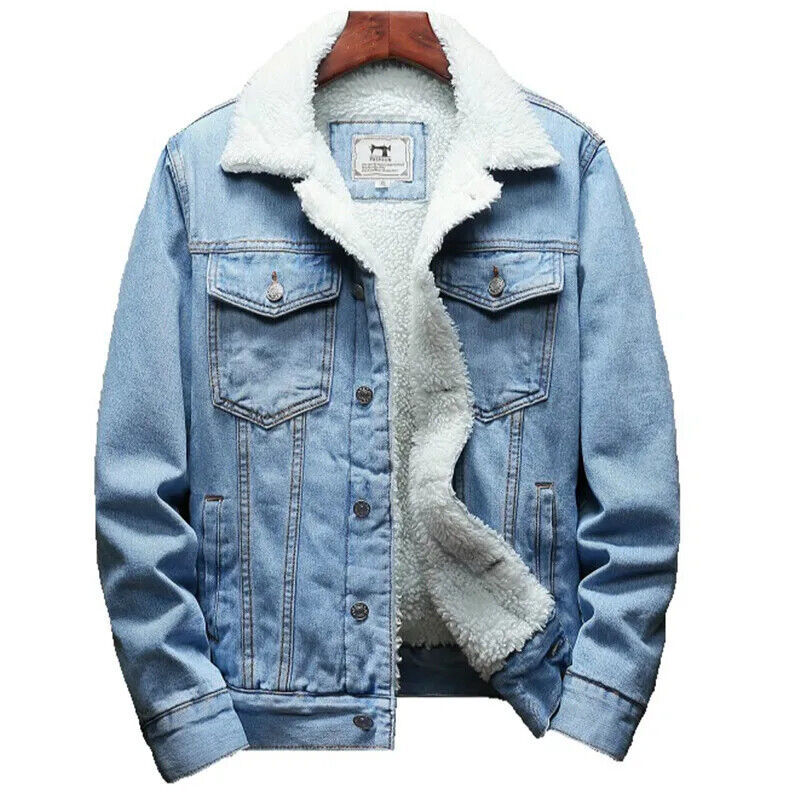Chaquetas Vaqueras Invierno Hombre Abrigos Cálidos Mezclilla Prendas Ext... - $58.39+