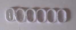 Plastic Bathroom Shower Curtain Rings Hooks White, 12 Pcs Set - £3.24 GBP