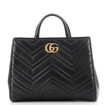 Gucci GG Marmont Tote Matelasse Leather Small Black - £1,788.71 GBP