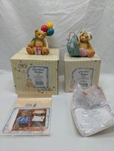Lot Of (2) Happy Birthday Wishes Cherished Teddies - $17.82