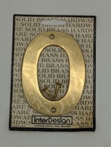 Vintage InterDesign #0 Solid Brass Residential House Brass Number 4&quot; NOS... - $9.75