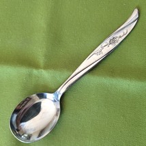 Castle Court Stainless Sugar Spoon Rose Glow Pattern Floral 5 3/4&quot; Japan #10308 - £3.11 GBP