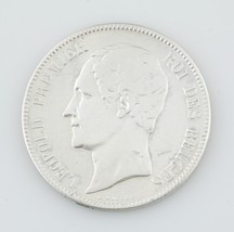 1850 Belgique 5 Francs W / Pois Ci - Dessus Date, Très Fin Détail KM17 - $1,145.10 MXN