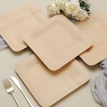 10 Pcs Natural Bamboo 7&quot;&quot; Square Plates Party Wedding Disposable Tableware Sale - £12.59 GBP