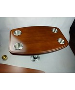 Varnished Oak Table Top 600*380mm With 4 Cup Holders Caravan RV Marine Boat - $270.99 CAD+