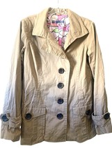 BB Dakota Womens Brown Jacket Pink Flower Inside Oversize Buttons Size L... - $22.98